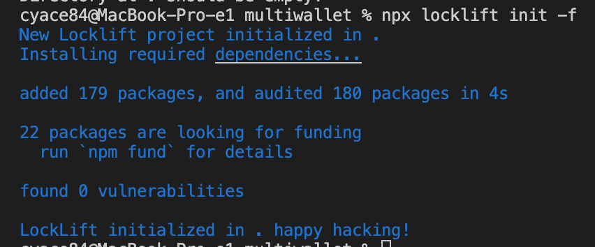 locklift initialization output